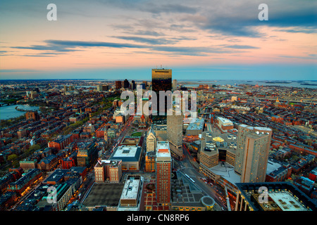 Vue aérienne du centre-ville de Boston, Massachusettes, USA.