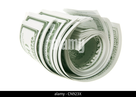 Rouleau de billets en euros Banque D'Images