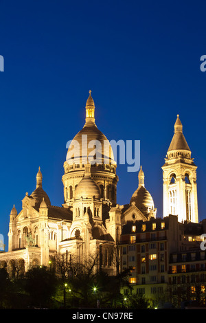 France, Paris, Montmartre, la basilique du Sacré-Cœur achevé en 1914 Banque D'Images