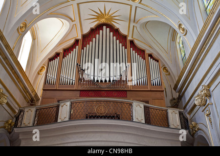 Orgue de l'église magnifique, à l'intérieur de l'église de Positano, Amalfi coast, UNESCO World Heritage site, Campanie, Italie, Méditerranée, Europe Banque D'Images