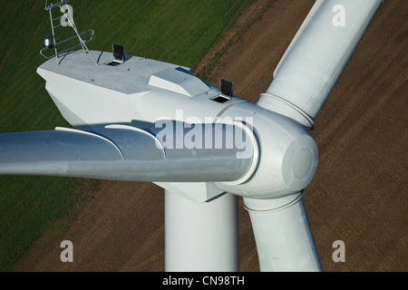 La France, l'Eure, Graveron-sémerville wind farm, éolienne REpower MM92 (vue aérienne) Banque D'Images