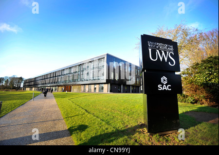 Vue extérieure de la nouvelle Université de l'ouest de l'Écosse campus à Ayr, Ayrshire, Ecosse. Banque D'Images