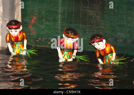 Marionnettes d'eau, Thang Long Water Puppet Theatre, Hanoi, Vietnam Banque D'Images