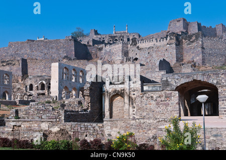 Golconda Fort Hyderabad Andhra Pradesh, Inde Banque D'Images