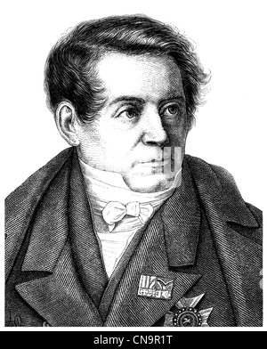 August Wilhelm von Schlegel, 1767 - 1845, un historien allemand, traducteur, écrivain, philosophe et Indologist Banque D'Images