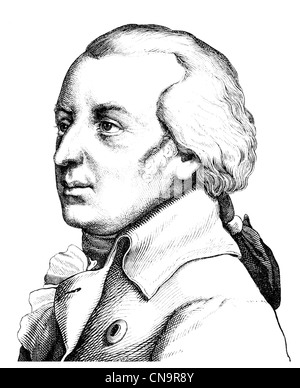 Dimensions historiques, 19e siècle, Johannes von Mueller, 1752 - 1809, un historien Suisse, écrivain et homme d'état politique Banque D'Images