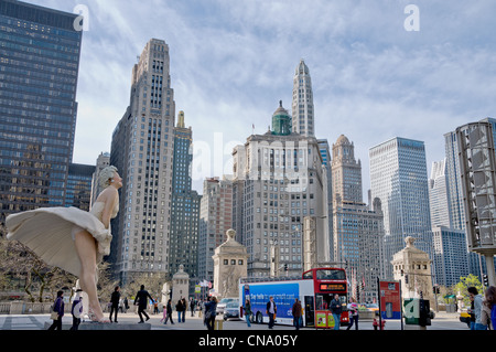 Marilyn Monroe Sculpture, Chicago Downtown Banque D'Images