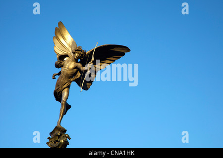 Statue de Eros en après-midi, soleil, Piccadilly Circus, Londres, Angleterre, Royaume-Uni, Royaume-Uni, GO, Grande-Bretagne, Îles britanniques, Banque D'Images