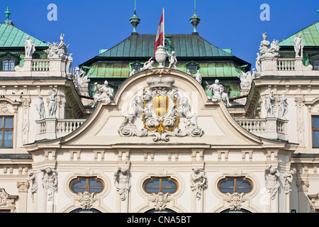 L'Autriche, Vienne, le Palais du Belvédère baroque réalisé par Johann Lukas von Hildebrandt au début du 18e siècle, belvédère supérieur Banque D'Images