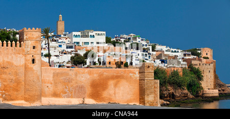 Maroc, Rabat, la Kasbah des Oudaias vue Banque D'Images