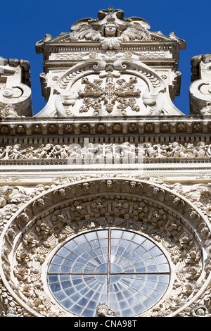 Italie, Pouilles, Lecce, la basilique Santa Croce construite au 16ème et 17ème siècle Banque D'Images