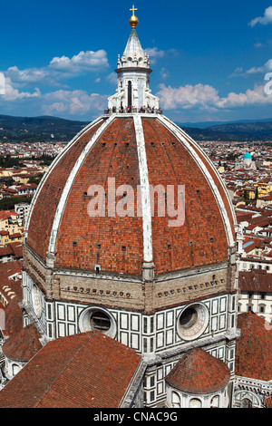 Italie, Toscane, Florence, le centre historique classé au Patrimoine Mondial de l'UNESCO, Dôme de la Santa Maria del Fiore Banque D'Images