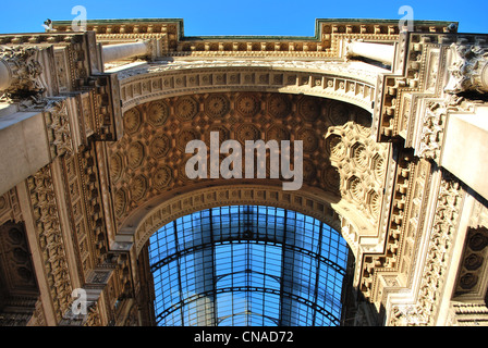 Galerie Vittorio Emanuele II, l'entrée principale de la Cathédrale de Duomo Square, Milan, Italie Banque D'Images