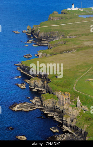 Royaume-uni, Ecosse, Highland, Château Sinclair Girnigoe situé au nord de Wick, sur la côte est de Caithness et l'ONSS Banque D'Images