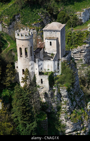 Toretta di Pepoli, le château Tour Pepoli dans Erice, Sicile, Italie Banque D'Images