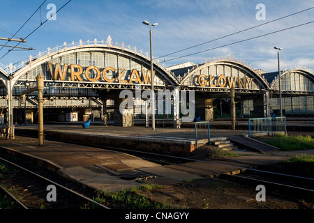 La Pologne, la Silésie, Wroclaw, central station Banque D'Images