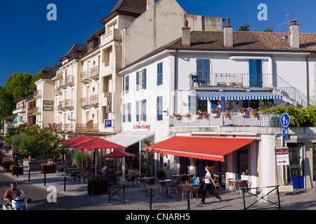 France, Haute Savoie, Le Chablais, Thonon les Bains, restaurants de la marina Banque D'Images