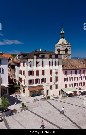 France, Haute Savoie, Le Chablais, Evian, rues piétonnes du centre-ville Banque D'Images
