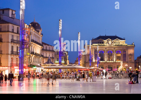 La France, Hérault, Montpellier, centre historique, l'Ecusson, Place de la Comédie (Place de la Comédie), l'Opéra Banque D'Images