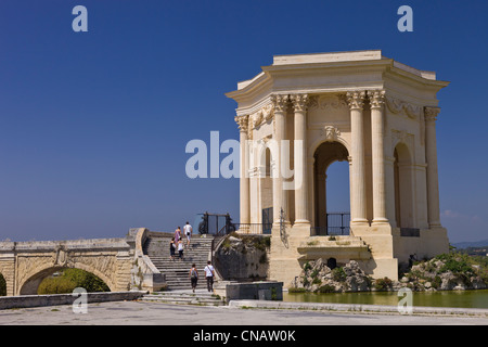 La France, Hérault, Montpellier, centre historique, Place du Peyrou (Place du Peyrou) château d'eau Banque D'Images