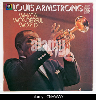 Couverture de l'album vinyle What A Wonderful World de Louis Armstrong, 1968 parution sur la PMF Records Banque D'Images