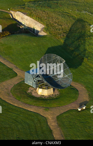 France, Calvados, Douvres la Délivrande, Musée Radar, radar Würzburg (vue aérienne) Banque D'Images