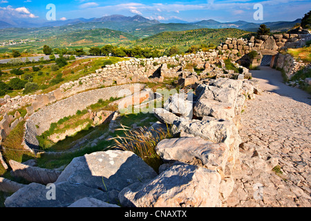 Mycènes Cercle Grave A. UN 16ème siècle BC nécropole royale contenant six tombes de l'arbre. Grèce Banque D'Images