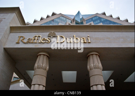 De style égyptien à l'extérieur de l'Hôtel Raffles, Dubaï, Émirats Arabes Unis Banque D'Images