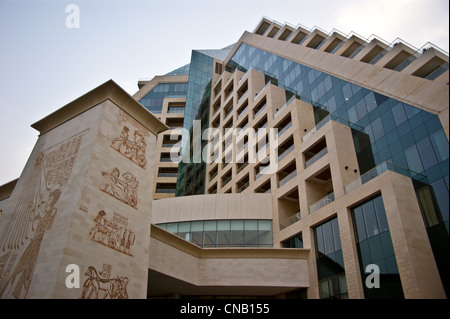 De style égyptien à l'extérieur de l'Hôtel Raffles, Dubaï, Émirats Arabes Unis Banque D'Images