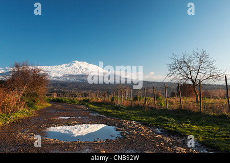 Italie, Sicile, Randazzo, le volcan de l'Etna Banque D'Images