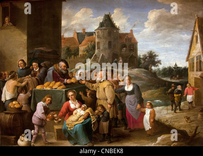 Les oeuvres de miséricorde - les Œuvres de miséricorde 1640 David Teniers le Jeune belge 1610-1690 Belgique Banque D'Images