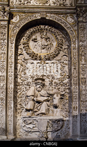 Décoration d'autel de la cathédrale d'Ávila - évangélistes par Maître Pedro Berruguete Banque D'Images