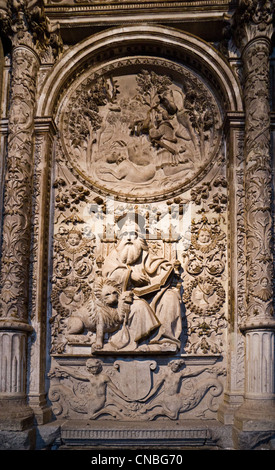 Décoration d'autel de la cathédrale d'Ávila - évangélistes par Maître Pedro Berruguete Banque D'Images