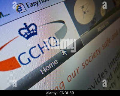 Le GCHQ logo sur leur site web. Banque D'Images