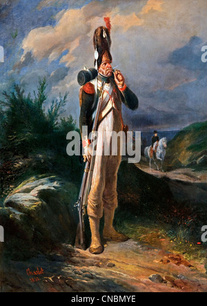 Garde Grenadier Grenadier de la Garde - 1842 par Nicolas Toussaint Charlet,1792 -1845 Français France Banque D'Images