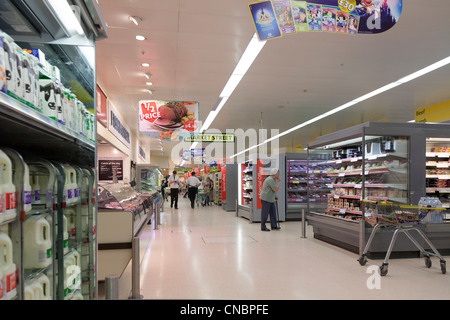 Intérieur supermarché Morrisons Banque D'Images