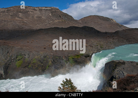 Salto Grande Falls Parc National Torres del Paine Patagonie Chili Banque D'Images