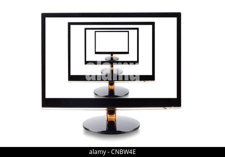 Les moniteurs d'ordinateur à surveiller isolated on white Banque D'Images