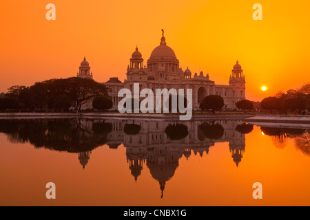 L'Inde, le Bengale occidental, Kolkata (Calcutta), Victoria Memorial au coucher du soleil Banque D'Images