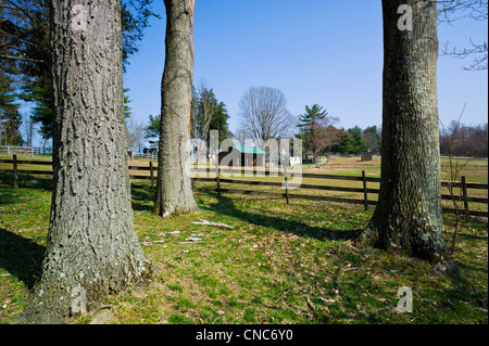 Grange et écuries, Hidden Valley Farm au Ridley Creek State Park, New Jersey, USA Banque D'Images