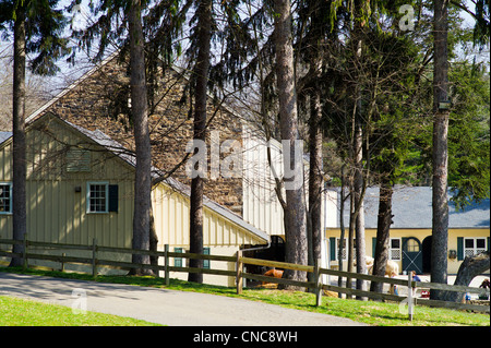 Grange et écuries, Hidden Valley Farm au Ridley Creek State Park, New Jersey, USA Banque D'Images