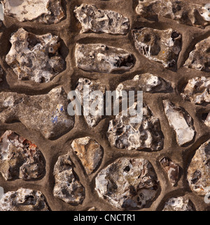 Flint Knapped avec mur mortier ornés, Eastbourne Banque D'Images