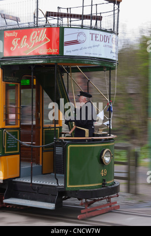 Tram, prises sur le Black Country Museum, Dudley, West Midlands, Royaume-Uni Banque D'Images