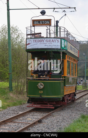 Tram, prises sur le Black Country Museum, Dudley, West Midlands, Royaume-Uni Banque D'Images