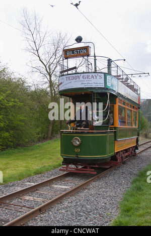 Tram, prises sur le Black Country Museum, Dudley, West Midlands, Royaume-Uni Banque D'Images