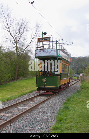 Tram, prises sur le Black Country Museum, Dudley, West Midlands, Royaume-Uni Banque D'Images