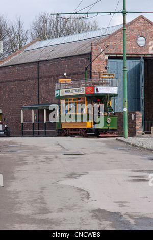 Tram, prises sur le Black Country Museum, Dudley, West Midlands, Royaume-Uni Banque D'Images