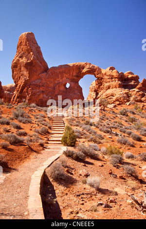 Passage de tourelle, Arches National Park, Utah USA Banque D'Images