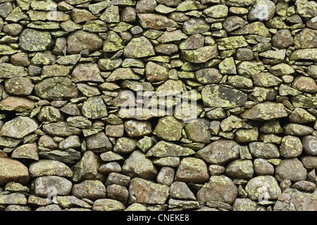 Détail de mur en pierre sèche, Ullswater, Cumbria Banque D'Images