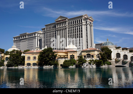 Avis de Caesars Palace et des boutiques de l'hôtel Bellagio et Casino, Las Vegas Banque D'Images